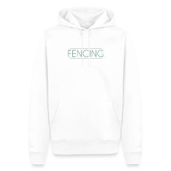 Fechten Schriftzug - Männer Premium Bio Hoodie - Weiß - Vorne - Nico (187cm)