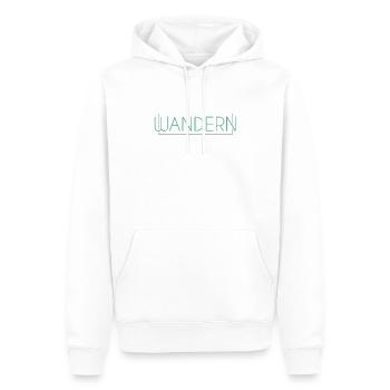 Wandern Schriftzug - Männer Premium Bio Hoodie - Weiß - Vorne - Nico (187cm)