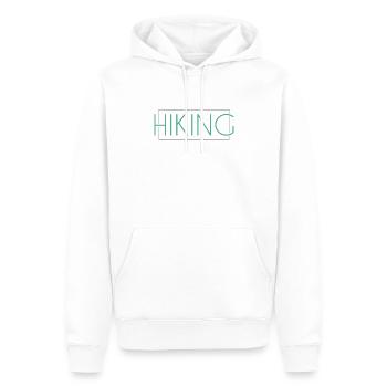 Wandern Schriftzug - Männer Premium Bio Hoodie - Weiß - Vorne - Nico (187cm)