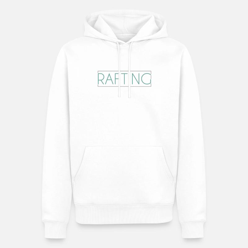 Lettrage de rafting - Sweat à capuche Premium bio Homme - blanc