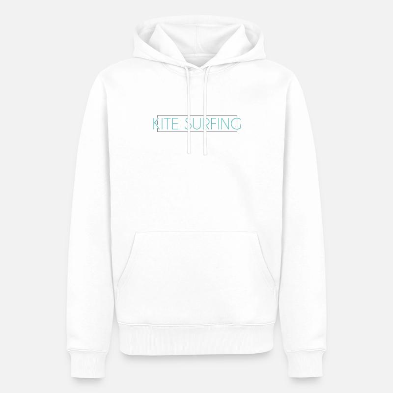 Lettrage de kite surf - Sweat à capuche Premium bio Homme - blanc