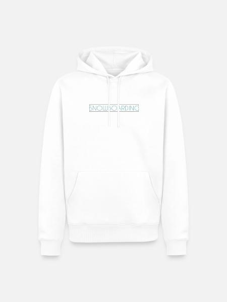 Snowboarding Schriftzug - Männer Premium Bio Hoodie - Weiß