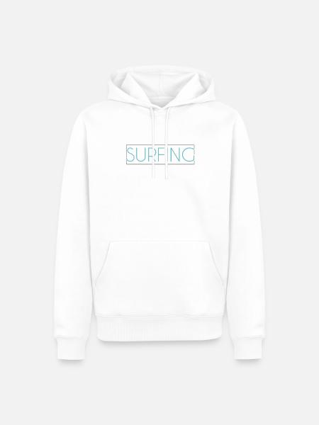Lettrage de surf - Sweat à capuche Premium bio Homme - blanc
