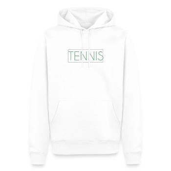 Lettrage Tennis - Sweat à capuche Premium bio Homme - blanc - Devant - Nico (187cm)
