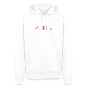 Poker Schriftzug - Männer Premium Bio Hoodie - Weiß - Vorne - Nico (187cm)