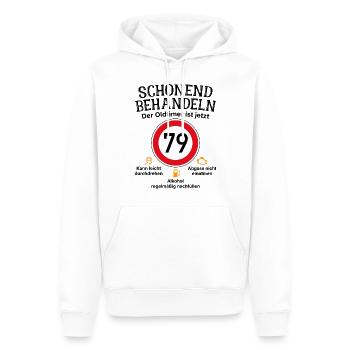 79. Geburtstag Schonend Behandeln Oldtimer Ist 79 - Männer Premium Bio Hoodie - Weiß - Vorne - Nico (187cm)
