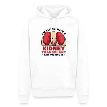 I'm Living With A Kidney Transplant And Rocking It - Männer Premium Bio Hoodie - Weiß - Vorne - Nico (187cm)