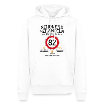 82. Geburtstag Schonend Behandeln Oldtimer Ist 82 - Männer Premium Bio Hoodie - Weiß - Vorne - Nico (187cm)