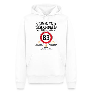 83. Geburtstag Schonend Behandeln Oldtimer Ist 83 - Männer Premium Bio Hoodie - Weiß - Vorne - Nico (187cm)