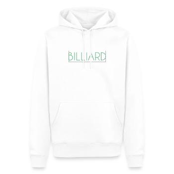 Billiard Schriftzug - Männer Premium Bio Hoodie - Weiß - Vorne - Nico (187cm)