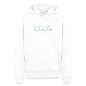 Singen Schriftzug - Männer Premium Bio Hoodie - Weiß - Vorne - Nico (187cm)