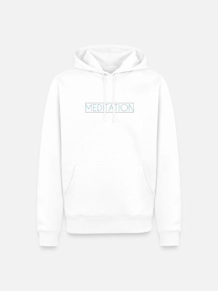 Meditation Schriftzug - Männer Premium Bio Hoodie - Weiß