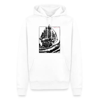 Navire sur mer agitée - Sweat à capuche Premium bio Homme - blanc - Devant - Nico (187cm)