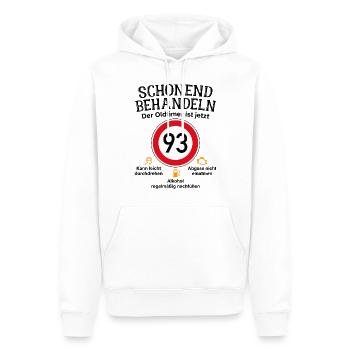 93. Geburtstag Schonend Behandeln Oldtimer Ist 93 - Männer Premium Bio Hoodie - Weiß - Vorne - Nico (187cm)