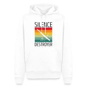 Basson pour basson anches et bassoniste - Sweat à capuche Premium bio Homme - blanc - Devant - Nico (187cm)