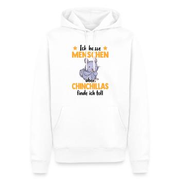 Chinchilla finde ich toll Nagetier Wollmaus - Männer Premium Bio Hoodie - Weiß - Vorne - Nico (187cm)