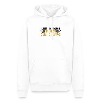 Lasst mich durch, ich muss in meinen Wald - Männer Premium Bio Hoodie - Weiß - Vorne - Nico (187cm)