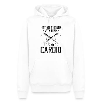 Citation de jeu de rôle pour Larper et Larp - Sweat à capuche Premium bio Homme - blanc - Devant - Nico (187cm)