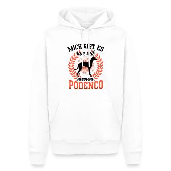 Nur mit meinem Podenco spanischer Windhund - Männer Premium Bio Hoodie - Weiß - Vorne - Nico (187cm)