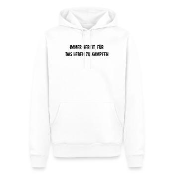 Feuerwehr - Immer bereit, für das Leben zu - Männer Premium Bio Hoodie - Weiß - Vorne - Nico (187cm)