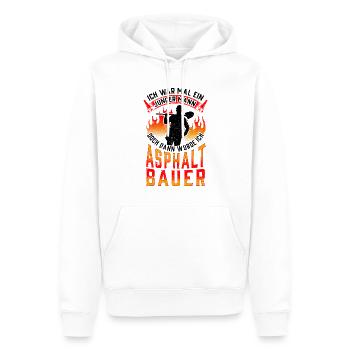Asphaltbauer war mal jung Straßenbauer - Männer Premium Bio Hoodie - Weiß - Vorne - Nico (187cm)