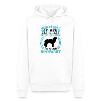 Spiele mit meinem Hovawart derber Bauernhund - Männer Premium Bio Hoodie - Weiß - Vorne - Nico (187cm)