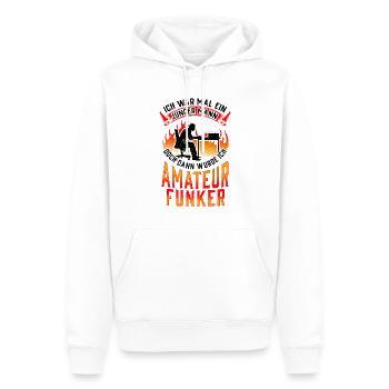 Amateurfunker war mal jung Hobbyfunker - Männer Premium Bio Hoodie - Weiß - Vorne - Nico (187cm)