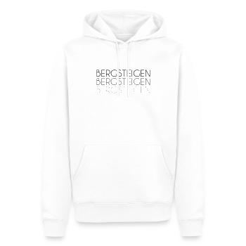 Bergsteigen Schriftzug - Männer Premium Bio Hoodie - Weiß - Vorne - Nico (187cm)