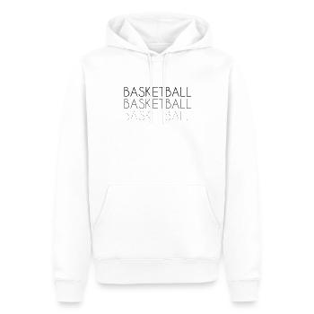 Basketball Schriftzug - Männer Premium Bio Hoodie - Weiß - Vorne - Nico (187cm)