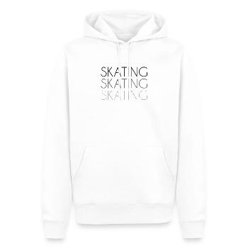Skating Schriftzug - Männer Premium Bio Hoodie - Weiß - Vorne - Nico (187cm)
