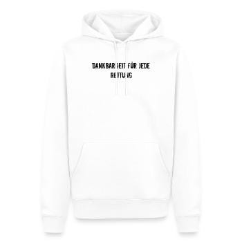 Feuerwehr - Dankbarkeit für jede Rettung - Männer Premium Bio Hoodie - Weiß - Vorne - Nico (187cm)