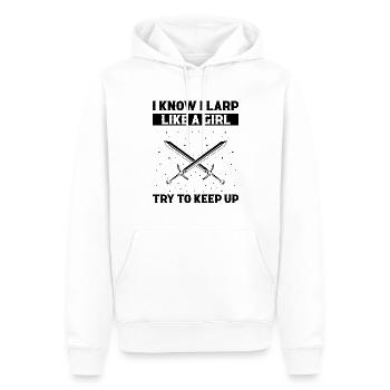 Larping for fantasy role-playing games and sword fights - Men’s Premium Organic Hoodie - white - Front - Nico (187cm)