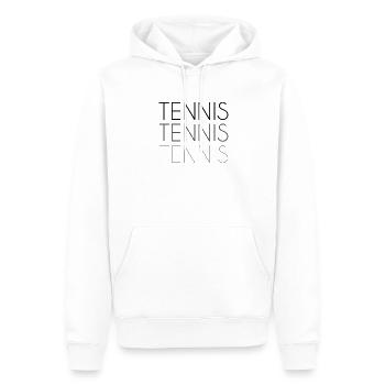 Lettrage tennis - Sweat à capuche Premium bio Homme - blanc - Devant - Nico (187cm)