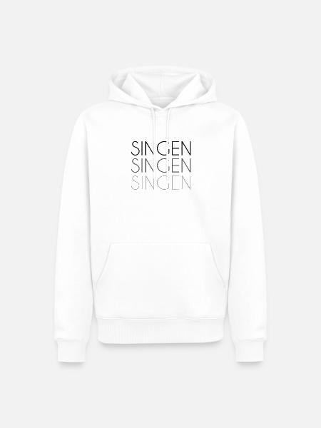 Singen Schriftzug - Männer Premium Bio Hoodie - Weiß