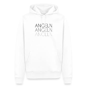 Angeln Schriftzug - Männer Premium Bio Hoodie - Weiß - Vorne - Nico (187cm)