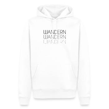 Wandern Schriftzug - Männer Premium Bio Hoodie - Weiß - Vorne - Nico (187cm)