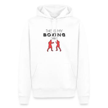 Chemise de boxe - Sweat à capuche Premium bio Homme - blanc - Devant - Nico (187cm)