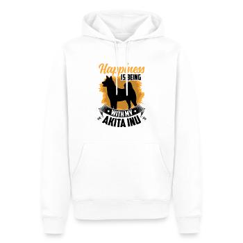 Akita Inu vous rend heureux Akita Inu japonais - Sweat à capuche Premium bio Homme - blanc - Devant - Nico (187cm)