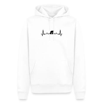 Parkettleger Herzschlag Fliesenleger - Männer Premium Bio Hoodie - Weiß - Vorne - Nico (187cm)