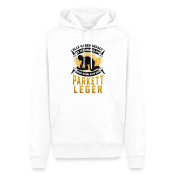 Parkettleger unmöglich Fußbodenleger - Männer Premium Bio Hoodie - Weiß - Vorne - Nico (187cm)