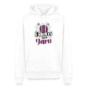 Dances with yarn - Männer Premium Bio Hoodie - Weiß - Vorne - Nico (187cm)