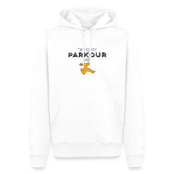 Chemise Parkour - Sweat à capuche Premium bio Homme - blanc - Devant - Nico (187cm)