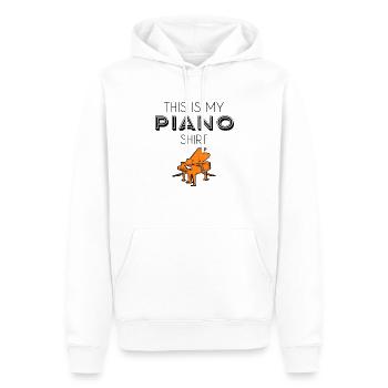 Chemise piano - Sweat à capuche Premium bio Homme - blanc - Devant - Nico (187cm)
