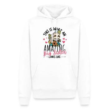 Schwangerschaft verkünden mit süßem Faultier - Männer Premium Bio Hoodie - Weiß - Vorne - Nico (187cm)