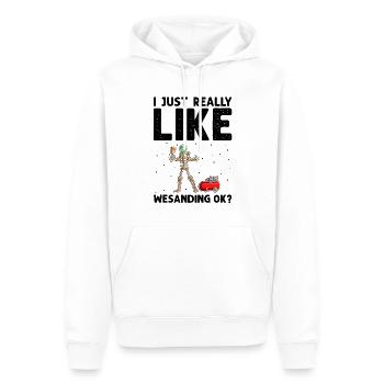 Offre de peintre automobile pour les carrossiers - Sweat à capuche Premium bio Homme - blanc - Devant - Nico (187cm)