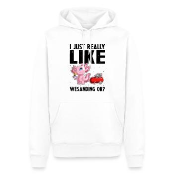 Offre Car Painter pour les carrossiers - Sweat à capuche Premium bio Homme - blanc - Devant - Nico (187cm)