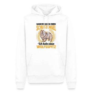 Ich habe einen Wolfsspitz Deutscher Keeshond - Männer Premium Bio Hoodie - Weiß - Vorne - Nico (187cm)
