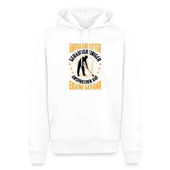 Überarbeiteter Gebäudereiniger Fensterputzer - Männer Premium Bio Hoodie - Weiß - Vorne - Nico (187cm)