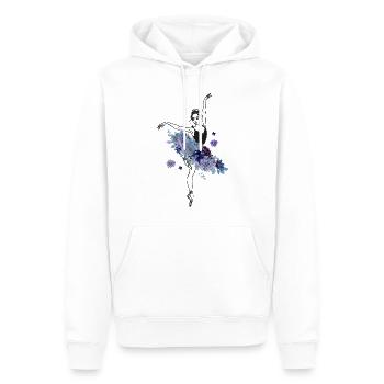 Ballet Danseuse Danse Ballerine - Sweat à capuche Premium bio Homme - blanc - Devant - Nico (187cm)