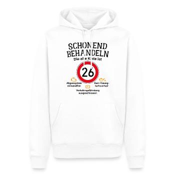 26. Geburtstag Schonend Behandeln 26 Alte Kiste 26 - Männer Premium Bio Hoodie - Weiß - Vorne - Nico (187cm)